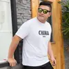 Camiseta de manga corta de algodón puro de corte holgado para hombre talla grande, talla extra grande para hombres con sobrepeso, top moderno
