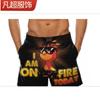 Pantalones casuales de playa para hombre 2024 rocket chicken estampado digital 3D divertido una generación de fabricantes de origen