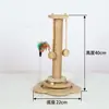 Juguete para gatos con plato giratorio de madera maciza, estructura para trepar gatos, resistente al desgaste y que no suelta pelo, poste rascador para gatos de autoentretenimiento, poste rascador de juguete para gatos gordos, resistente al desgaste, al por mayor