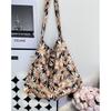 Coreia do Sul Dongdaemun Novo Estilo Fresco Floral Bolsa de Lona Feminina Street All-match Bolsa de Ombro de Axila Estilo Preguiçoso Bolsa Feminina