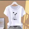 Camiseta Casual de Alta Qualidade com Estampa de Letras, Manga Curta para Mulheres, Verão, Gola Redonda, Solta e Versátil, Top da Moda Estilo Mãe