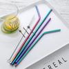Pajilla de Acero Inoxidable 304 Color Mágico Creativo Paquete de 2 Resistente a Caídas Tubo Largo Curvo Niños Bebiendo Agua Tubo Recto Frío Nuevo Producto