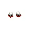 Nuevos Pendientes de Perlas Verdes Gruesas y Rojas Delgadas Estilo Chino para Mujer, Pendientes Retro de Lujo Ligero de Gama Alta para Caras Cuadradas y Redondas, Pendientes Pequeños