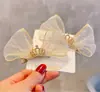 Chuangyi Nueva Horquilla para el Cabello para Niños Horquilla de Corona Tridimensional de Flor de Malla de Princesa para Niña Coreana Lindo Adorno para la Cabeza de Niña