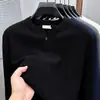 Suéter Henley Americano para Hombre Otoño Invierno Color Sólido Estilo Perezoso Capa Interior Capa Base Tejido Marca de Moda Holgado Versátil Superior