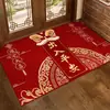 Tapete de Entrada e Saída Seguro, Tapete de Entrada Festivo Vermelho para Inauguração de Casa, Carpete de Entrada Residencial, Antiderrapante