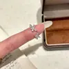 Anel de folha e diamante em prata de lei S925 para mulheres, design único, aro fino de borboleta totalmente cravejado de diamantes, anel aberto ajustável versátil