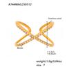Anillo Estrella y Luna de Circonia 5A Super Flash Estilo Omaca Anillo Geométrico Asimétrico de Acero Inoxidable para Dedo Índice Combinación de Joyería para Mano