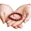 Artesanato de Cinábrio Natural Minério Bruto Pulseira de Cinábrio Anel Liso Pulseira Contas de 6-12mm Contas Vermilion vida