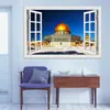 Mezquita comercio exterior más vendido efecto creativo 3D pegatinas de ventana falsa decoración pared sala de estar dormitorio
