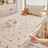 Sábana bajera de algodón para estudiante, funda de cama de una sola pieza, dormitorio, protector de colchón estampado, cobertura completa, nuevo modelo 2026 cama