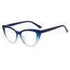 Nuevas Gafas de Moda con Personalidad Color-Block Ojo de Gato Sin Graduación Marco de Gafas Ins Moda Simple Retro Estilo Callejero Anti Luz Azul
