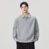 Moletom Anyang 2026 Outono Novo Gola Polo Pesada, Caimento Solto, Versátil, Pulôver de Manga Longa Tendência Top Atacado