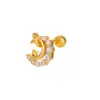 Venta Caliente Transfronteriza Pendientes de Flor de Zirconia con Rosca Moda Estrella Luna Clavo de Hueso de Oreja Mariposa Pendientes de Cartílago Perforación