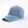 Gorra de Béisbol Lavada de Mezclilla de Color Sólido Transfronteriza para Hombres, Gorra Simple con Visera para Protección Solar para Mujeres, Gorra de Moda Urbana Oversize y Profunda