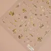 Redanco5D En relieve Popular Pegatinas para Uñas Christmas Láser Oro y Plata Cristal de Hielo Copo de Nieve Pegatinas para Uñas Dr1326
