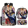 Mochila Escolar Exclusiva One Piece Três Peças Conjunto Mochila Rei do Mar Grande Capacidade Mochila para Aluno do Ensino Médio