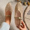 Sapatos Mary Jane Multicor de Estilo Simples para Mulheres, com Tira Única Ajustável e Cabedal em Malha Vazada, Sapatilhas de Tamanho Grande