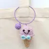 Pingentes de Boneca Crochê Feitos à Mão, Enfeites de Sorvete Crochê com Lã, Pingentes de Chaveiro Tricotados, Acessórios para Bolsa