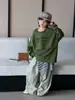 Pantalones Anchos de Estilo Coreano Retro Versátiles y Fluidos para Niños Pequeños y Niños Pequeños Pantalones Lavados y Desgastados para Niños y Niñas Pantalones Prácticos de Otoño