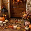 Tapete de porta de entrada assustador para Halloween, venda quente transfronteiriça, à prova de poeira, resistente à sujeira, para porta de casa, fácil de limpar, em estoque