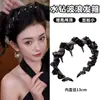 Faixa de Cabelo de Luxo Leve com Babados Vintage Strass Head Band Feminina Para Lavar o Rosto Prender Cabelo Acabamento de Cabelo Carimbo de Cabelo Acessório de Cabeça Estilo Coreano
