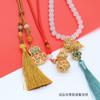 Colgante de borla para coche con accesorios de oro y arena antiguos de Vietnam, pulsera con borla de esmalte chapado en oro, material hecho a mano