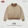 BE Blusa Polo Masculina Outono Estilo Americano Streetwear Vintage Tendência Gola Polo Moletom Pesado Lavado com Meio Zíper para Homens