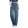 Jeans vintage personalizados para mujer, corte holgado, adelgazantes, con caída, pantalones de pierna ancha de cintura alta para otoño 2026, casuales y versátiles