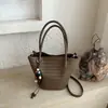 Bolsa tote tipo cubo elegante de gran capacidad transfronteriza, nueva colección otoño 2026, bolso de hombro/bolso cruzado casual y versátil, juego de dos bolsas