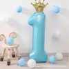 Globo Digital de Base de Pie de 42 Pulgadas, Corona de Princesa en Polvo, Globo de Niña para Fiesta de Cumpleaños y Aniversario