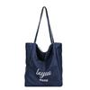 Bolsa de Lona Rayada 2025 Nuevo Estilo Coreano Ins Tote Bolsa Casual de Hombro Tote de Gran Capacidad Bolsa de Compras
