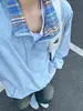UPF50 Azul Glaciar Ropa de Protección Solar para Pareja Chaqueta de Verano Delgada con Costuras para Hombre Solapa Deportiva Casual