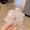 Goma para el Cabello de Gipsófila con Pedrería Brillante, Gasa de Burbujas, Rayas Atmosféricas, Cuerda para el Cabello de Estilo Retro Francés, Goma para el Cabello Estilo Ins Coreano
