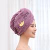 Touca de Secagem de Cabelo Diária Touca de Banho para Mulheres Alta Densidade Camada Dupla Espessada Super Absorvente Turbante Cabelo Longo Desenho Animado Bordado Toalha de Secagem de Cabelo