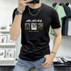 Lan Sheng Yi Camiseta de manga curta masculina gola redonda 2025 nova moda verão casual masculina estampada meia manga top T