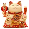 Estatueta de Gato Abrindo Negócios Próspero Tamanho Grande Mão Acenando Automaticamente Recepção Sala de Estar Decoração Gato da Fortuna Presente
