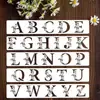 Plantilla Calada de Letra Inglesa Artística con Patrón PET Reutilizable para Pintura Decorativa en Spray Hecha a Mano DIY