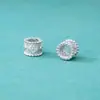 Plata de Ley S925 Moda Coreana Estilo Ins Presbiópico Cuentas de Barril Cepilladas Agujero Grande Cuentas de Plata DIY Pulsera Collar Accesorios de Plata