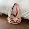 Bolso Tejido de Verano de Gran Capacidad para Mujer 2025 Nuevo Bolso de Axila con Letra para Vacaciones en la Playa Bolso Tote Versátil para el Hombro