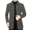 Jaqueta de Lã Nova Primavera e Outono 2026, Camisa de Luxo Leve, Moda Masculina, Gola Reversível, Casaco Elegante de Negócios de Alto Padrão, Nova Roupa Masculina Versátil