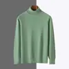 Suéter de punto para hombre de cuello alto, otoño e invierno, talla grande, tejido casual, suéter de punto liso, engrosado