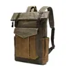 Mochilas Retro Europeas y Americanas al por Mayor, Mochilas Impermeables de Lona para Viajes al Aire Libre y Ocio, Lona Encerada al Aceite
