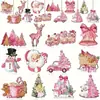 Conjunto de Enfeites de Árvore de Natal de Madeira Rosa Antigo - Charme Decorativo Pendurado para o Natal