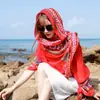 Lenço de Viagem Étnico de Algodão e Linho de Verão Lenço Protetor Solar Xale Grande Toalha de Praia Feminina para o Litoral Xale de Férias Estampado