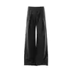 Pantalones de vestir grises plisados estilo retro americano para hombre, marca de moda, sensación de alta gama, corte recto holgado, pantalones largos casuales con caída