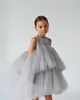 Vestido de Princesa Elegante e Moderno para Meninas 2026 com Tule Bufante Vestido de Casamento Festa