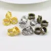 Cuentas espaciadoras de plata Xizang de aleación, cuentas espaciadoras de pluma con agujero grande, colgantes para collares, pulseras, accesorios de bricolaje para ropa al por mayor