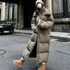 Chamarra larga de plumas para mujer, nuevo modelo de invierno, hasta la rodilla, hasta el tobillo, extralarga, abrigo grueso de algodón
