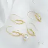 Brincos de gancho de orelha de ramo de cor de ouro 14K com contas de estame, brincos de pérola coladas DIY feitos à mão, acessórios, materiais feitos à mão